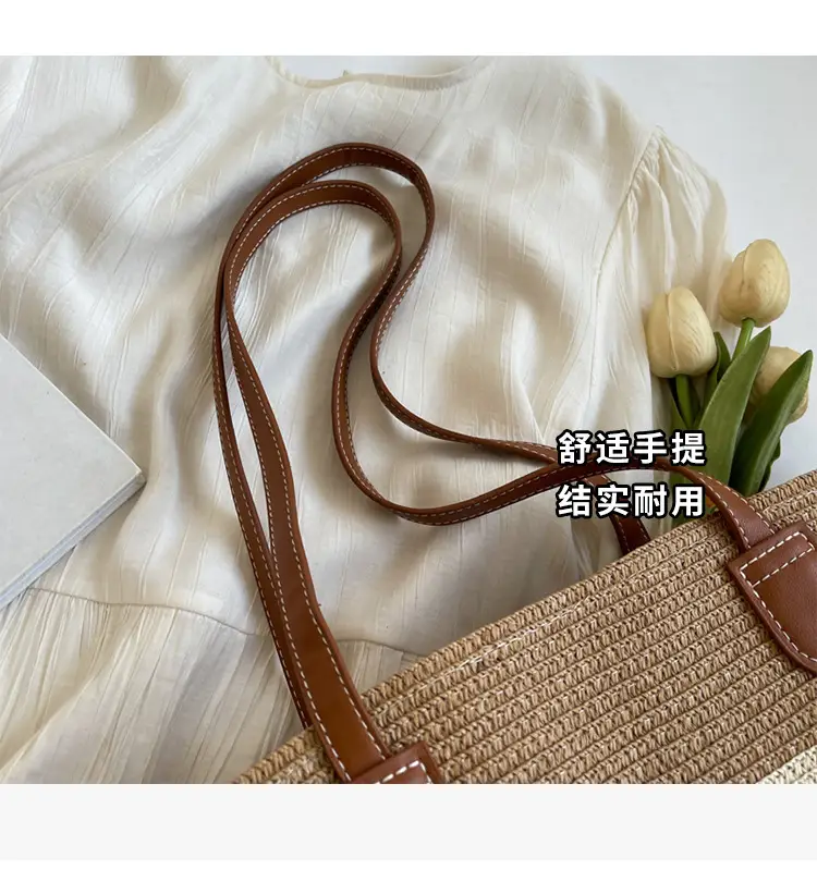 Women Straw Woven Large Capacity Shoulder Bag 2024 — feature 5