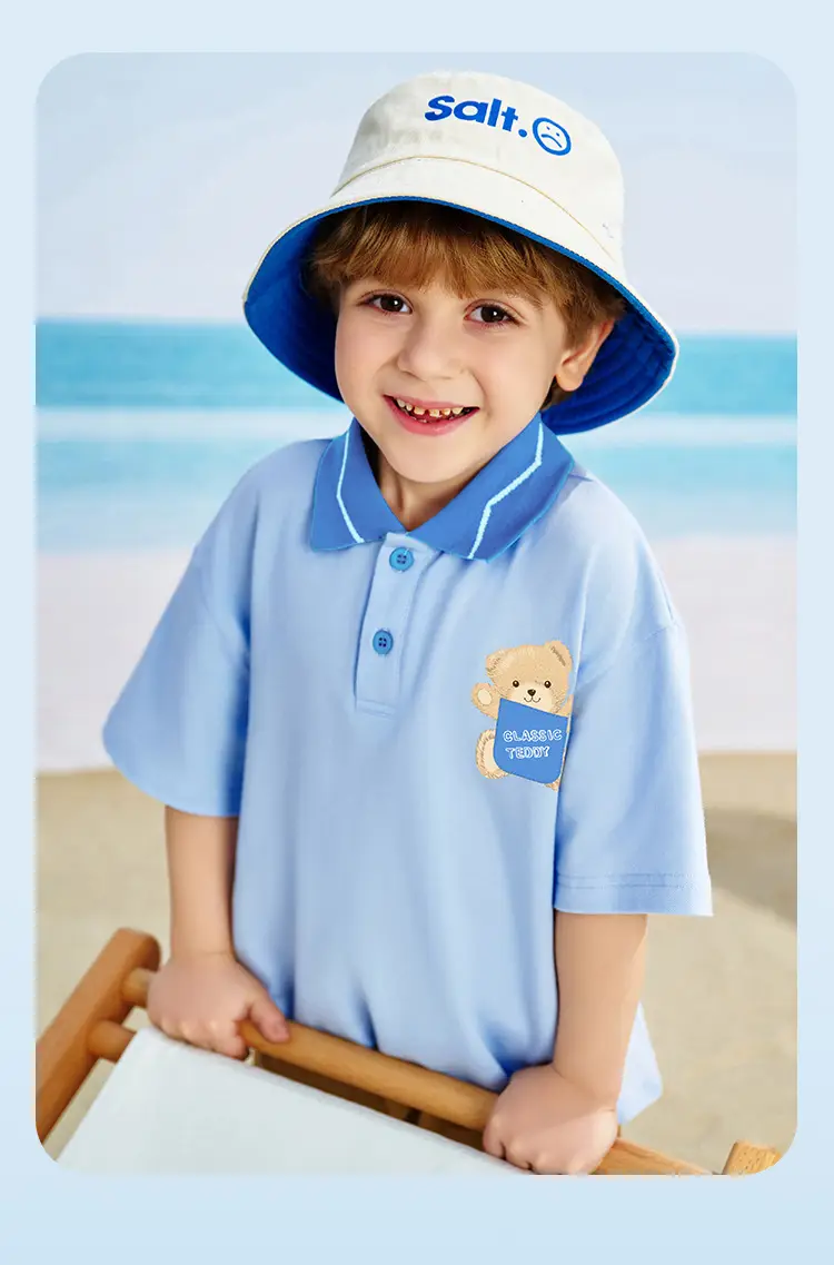 Classic Teddy Boys Boys Polo Shirt Light Blue Summer — feature 16