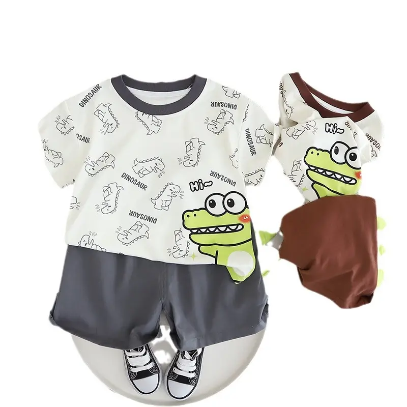 Kids Dinosaur Cotton T-Shirt Shorts Set 1-5Yr