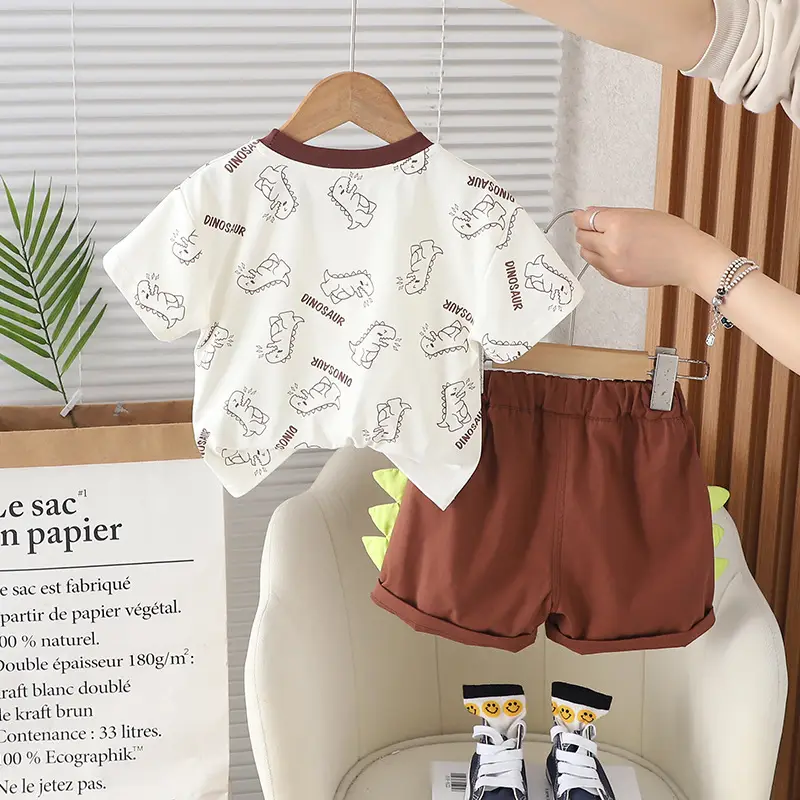 Kids Dinosaur Cotton T-Shirt Shorts Set 1-5Yr — feature 6