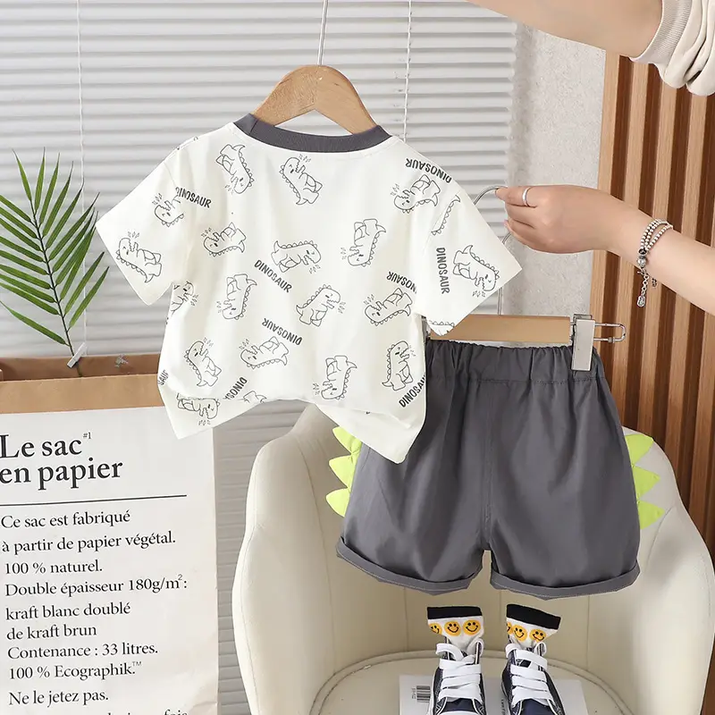 Kids Dinosaur Cotton T-Shirt Shorts Set 1-5Yr — feature 8