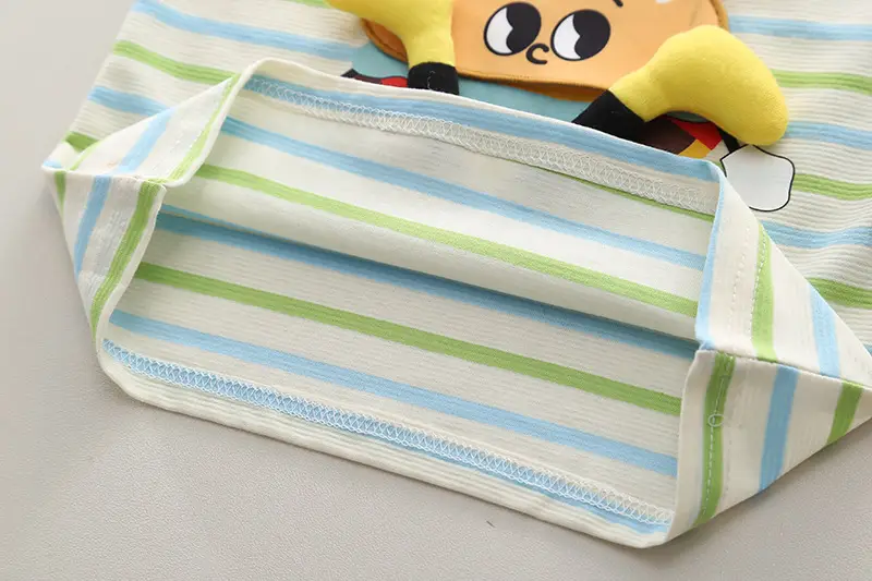Kids Cotton Striped T-Shirt Set with Graphic Print — feature 12