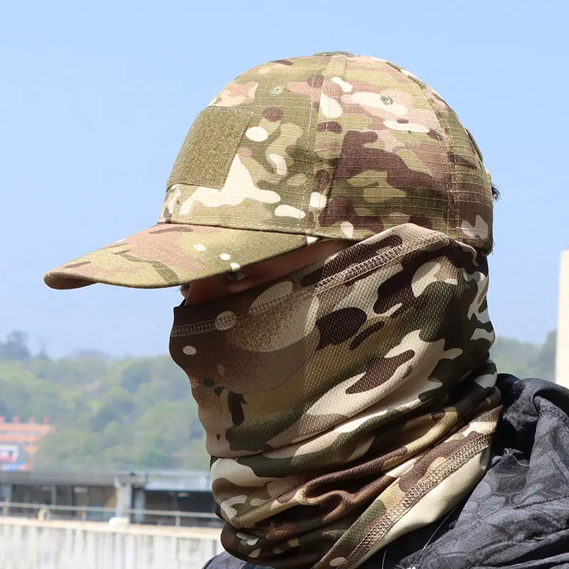 Camouflage Tactical Headscarf Sun Protector Cycling Mask Brown — feature 5