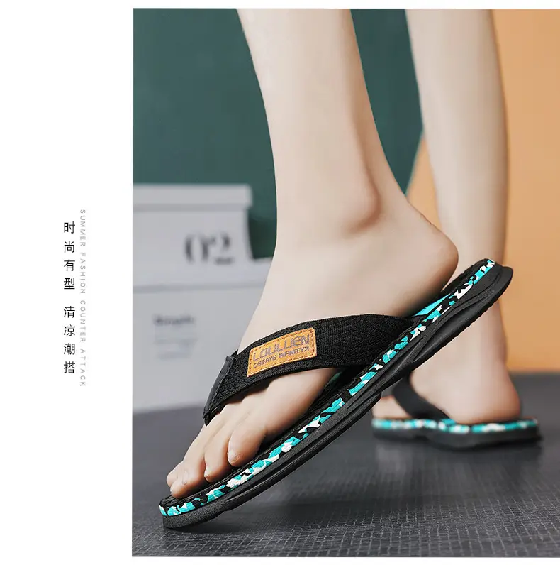 2024 Summer Flip Flops Men's Sandals Casual Trendy Non-slip Distinctive Fashionable Outer Wear Sandals and Slippers for Men — feature 11