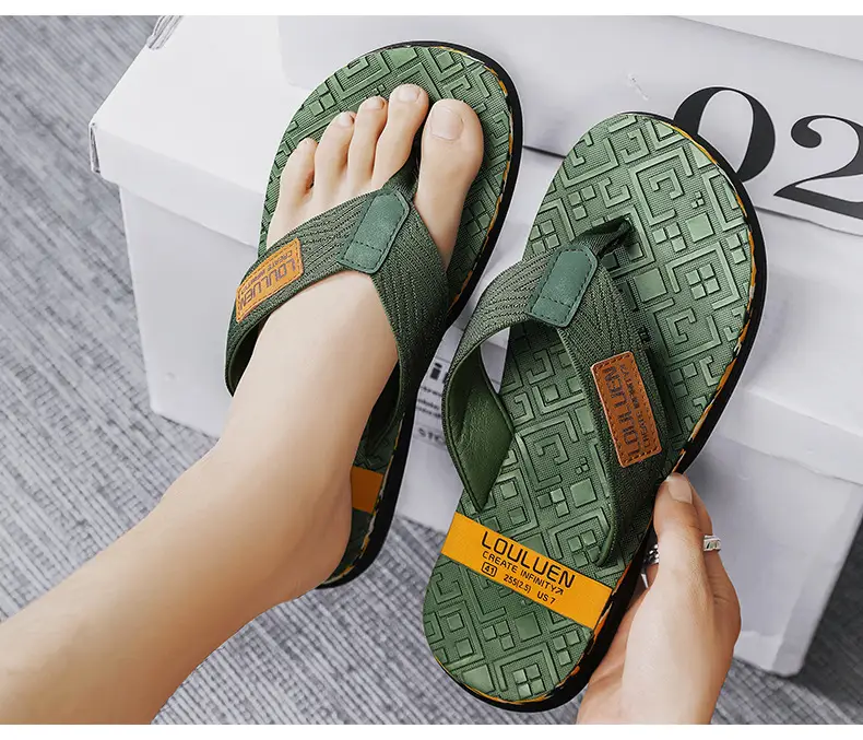 2024 Summer Flip Flops Men's Sandals Casual Trendy Non-slip Distinctive Fashionable Outer Wear Sandals and Slippers for Men — feature 12