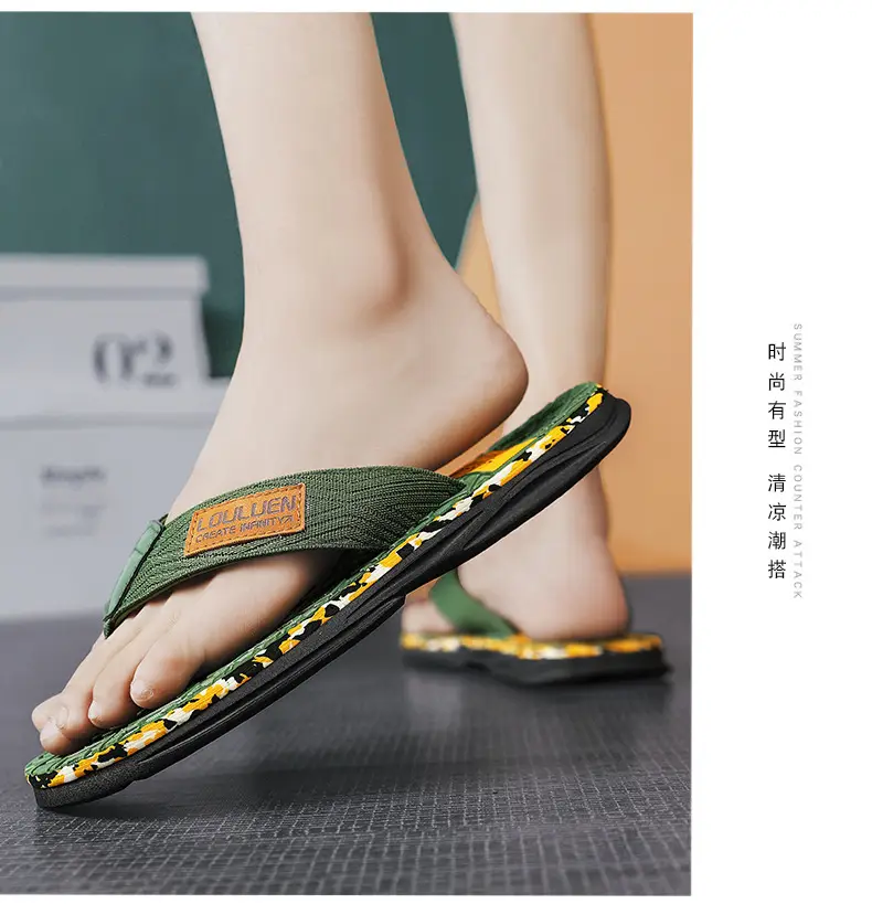 2024 Summer Flip Flops Men's Sandals Casual Trendy Non-slip Distinctive Fashionable Outer Wear Sandals and Slippers for Men — feature 13