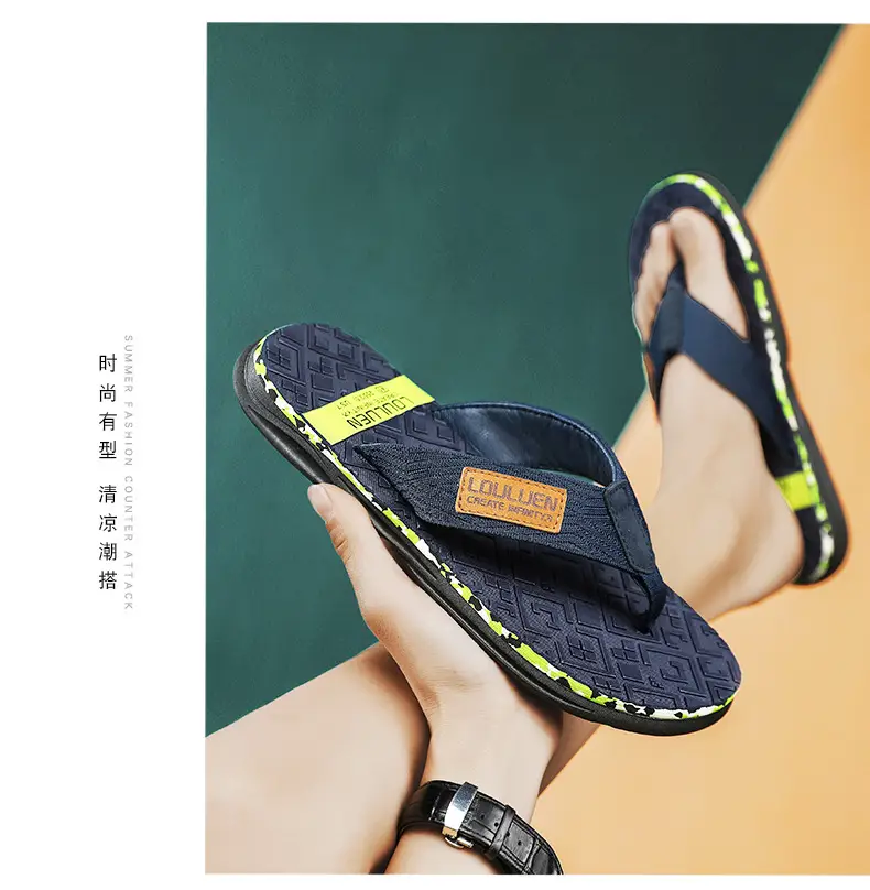 2024 Summer Flip Flops Men's Sandals Casual Trendy Non-slip Distinctive Fashionable Outer Wear Sandals and Slippers for Men — feature 14