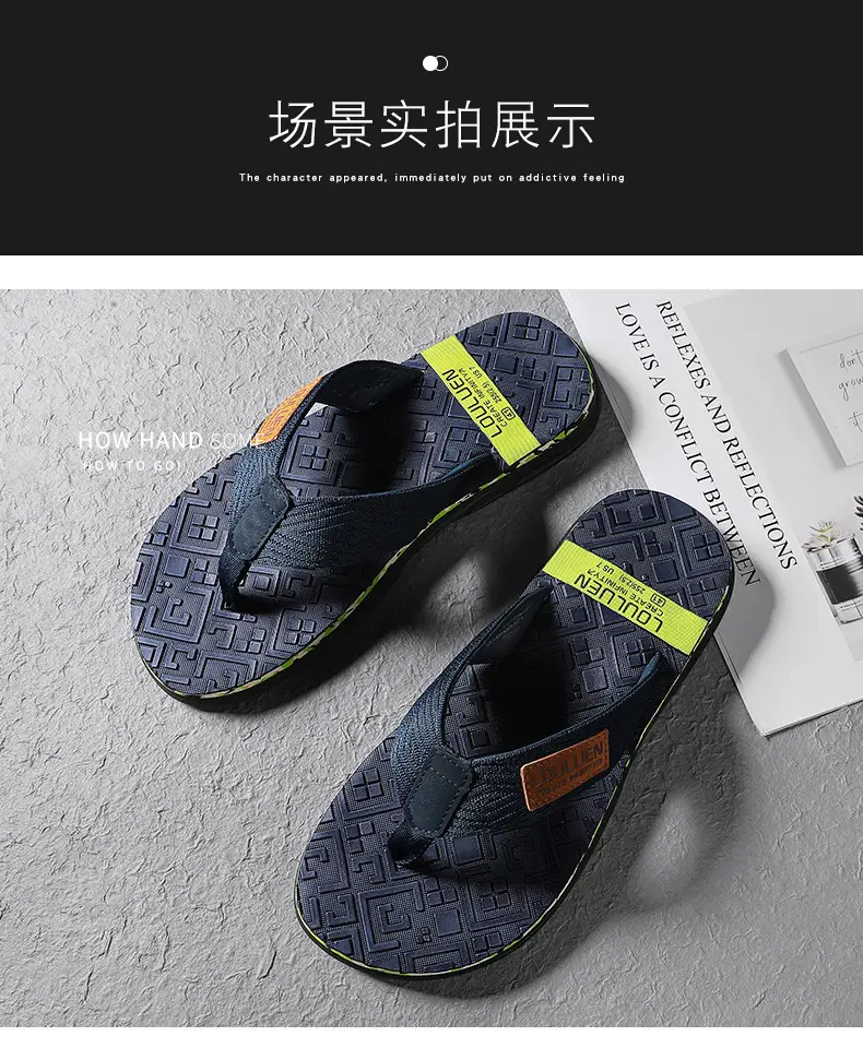 2024 Summer Flip Flops Men's Sandals Casual Trendy Non-slip Distinctive Fashionable Outer Wear Sandals and Slippers for Men — feature 16