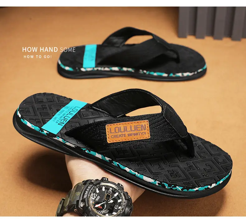 2024 Summer Flip Flops Men's Sandals Casual Trendy Non-slip Distinctive Fashionable Outer Wear Sandals and Slippers for Men — feature 20