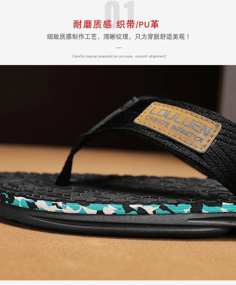 2024 Summer Flip Flops Men's Sandals Casual Trendy Non-slip Distinctive Fashionable Outer Wear Sandals and Slippers for Men — feature 7