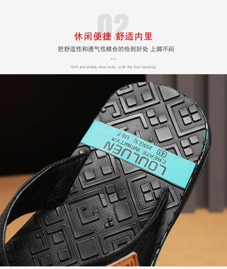 2024 Summer Flip Flops Men's Sandals Casual Trendy Non-slip Distinctive Fashionable Outer Wear Sandals and Slippers for Men — feature 8