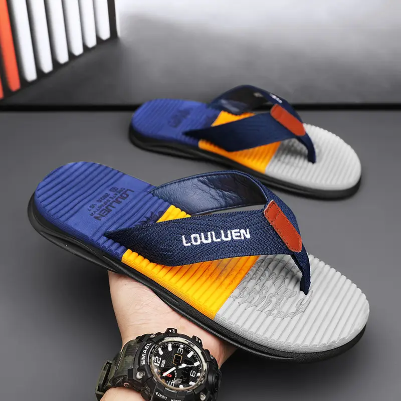 2024 Summer Flip Flops Men's Sandals Casual Trendy Non-slip Distinctive Fashionable Outer Wear Sandals and Slippers for Men - Image 4