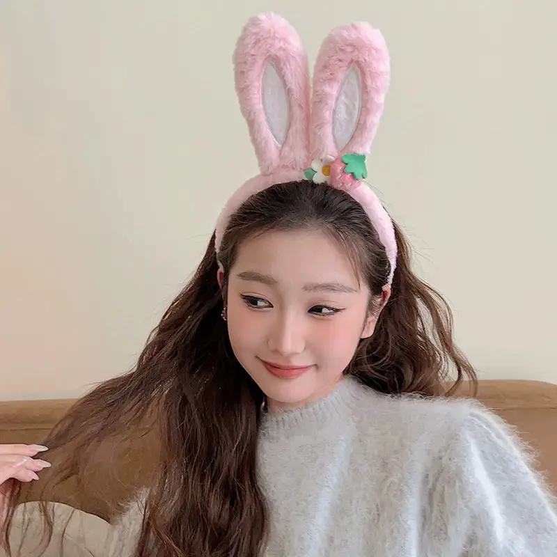 Cute Strawberry Bunny Ear Headband for Women - Image 6