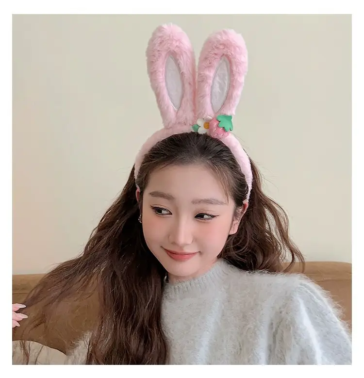 Cute Strawberry Bunny Ear Headband for Women — feature 5