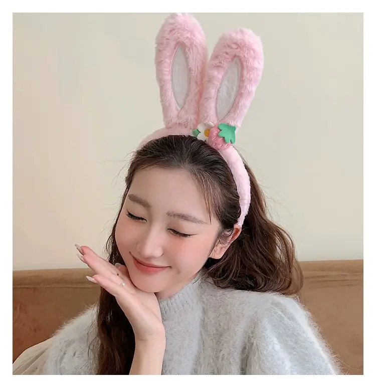 Cute Strawberry Bunny Ear Headband for Women — feature 6