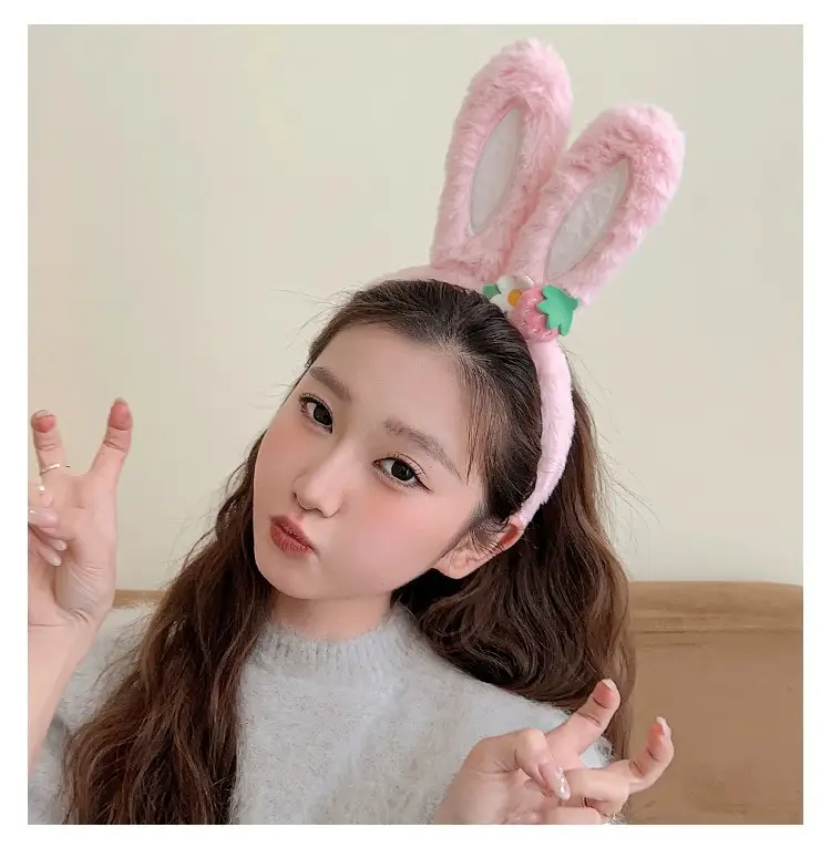 Cute Strawberry Bunny Ear Headband for Women — feature 7