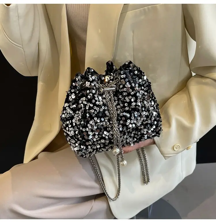 Pink Sequin Chain Messenger Bag for Women 2024 — feature 7