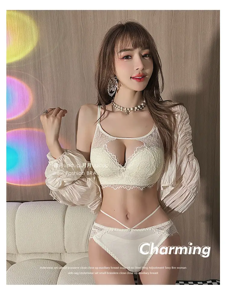 Girls Lace Bra Small Chest Anti-Sagging Back Cup — feature 39