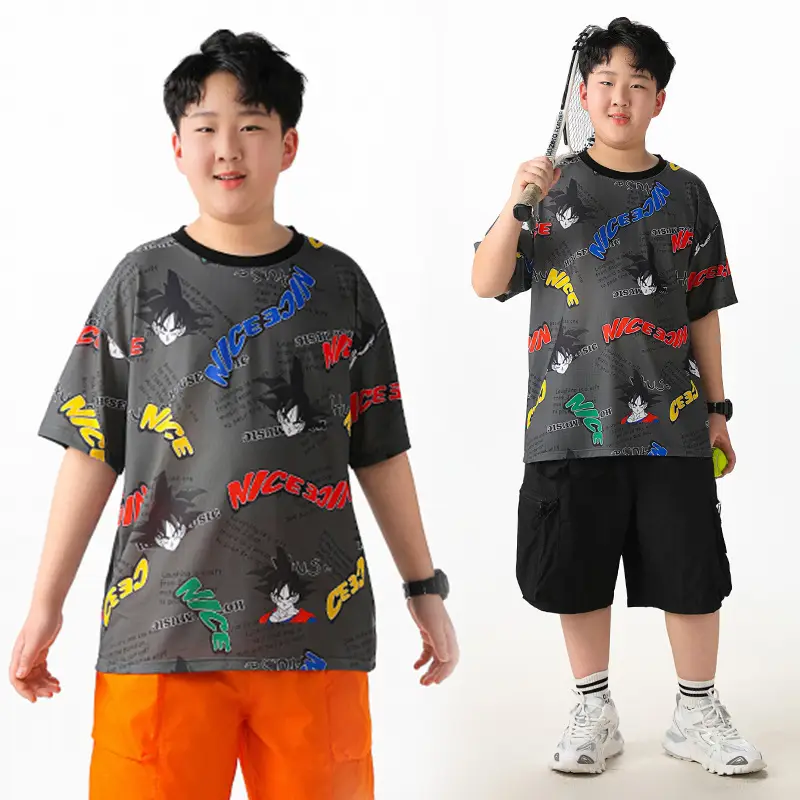 Big Sale Boys Mesh T-Shirt Shorts Set Medium Large - Image 3