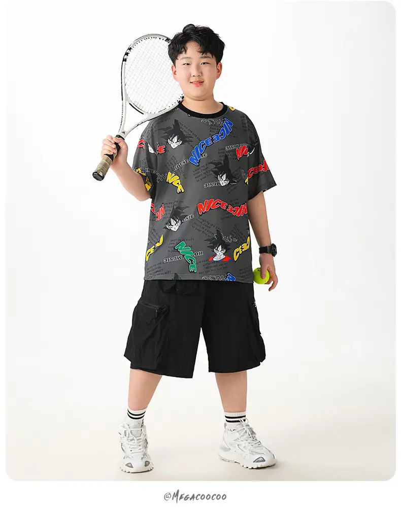 Big Sale Boys Mesh T-Shirt Shorts Set Medium Large — feature 11