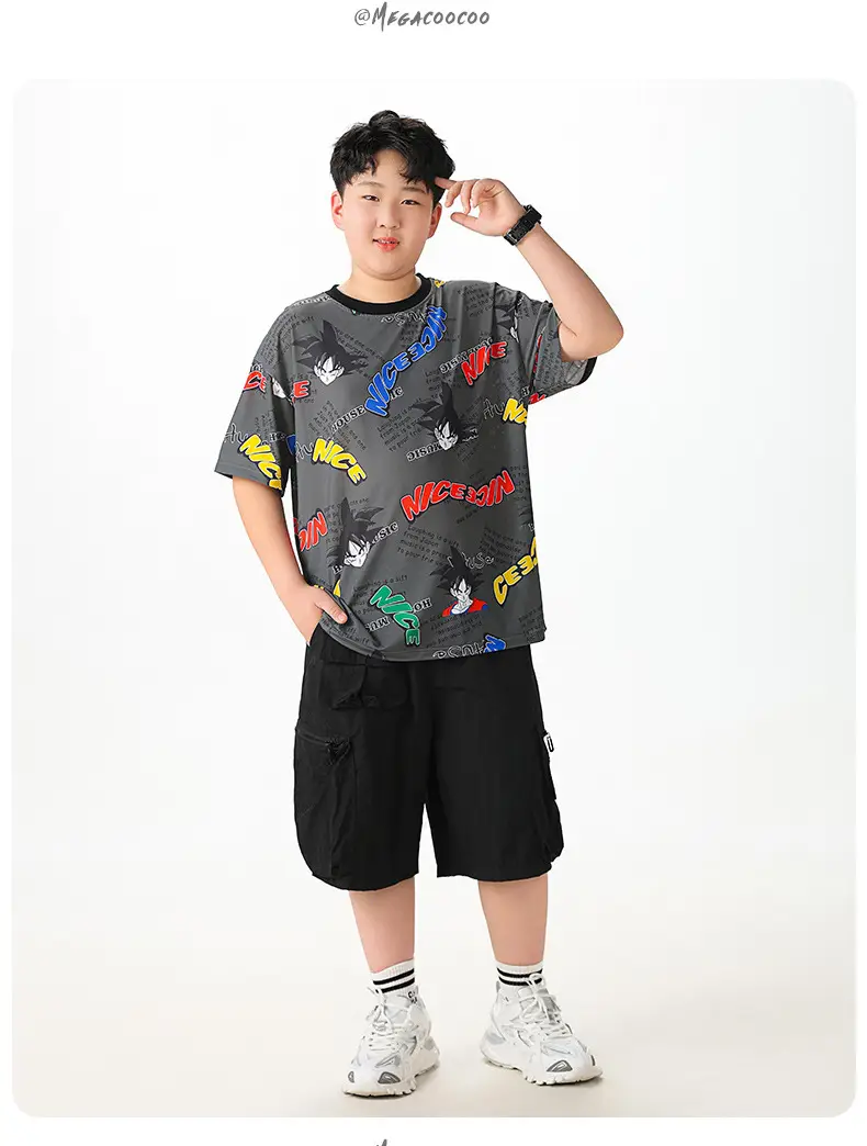 Big Sale Boys Mesh T-Shirt Shorts Set Medium Large — feature 13