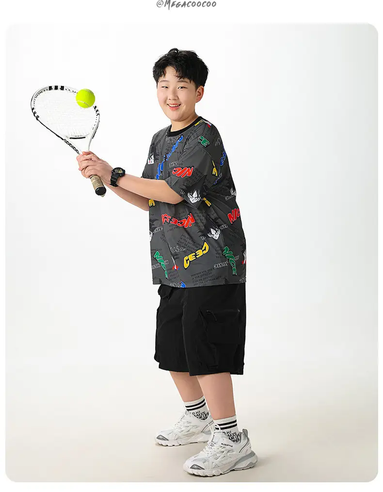 Big Sale Boys Mesh T-Shirt Shorts Set Medium Large — feature 14