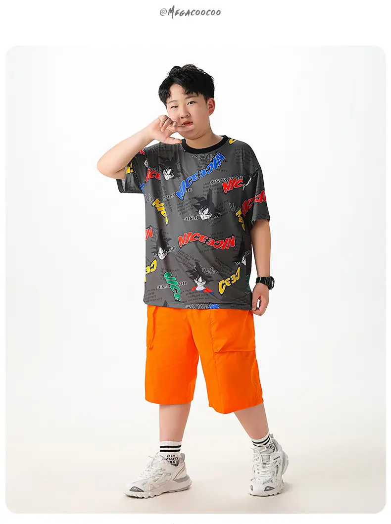 Big Sale Boys Mesh T-Shirt Shorts Set Medium Large — feature 16