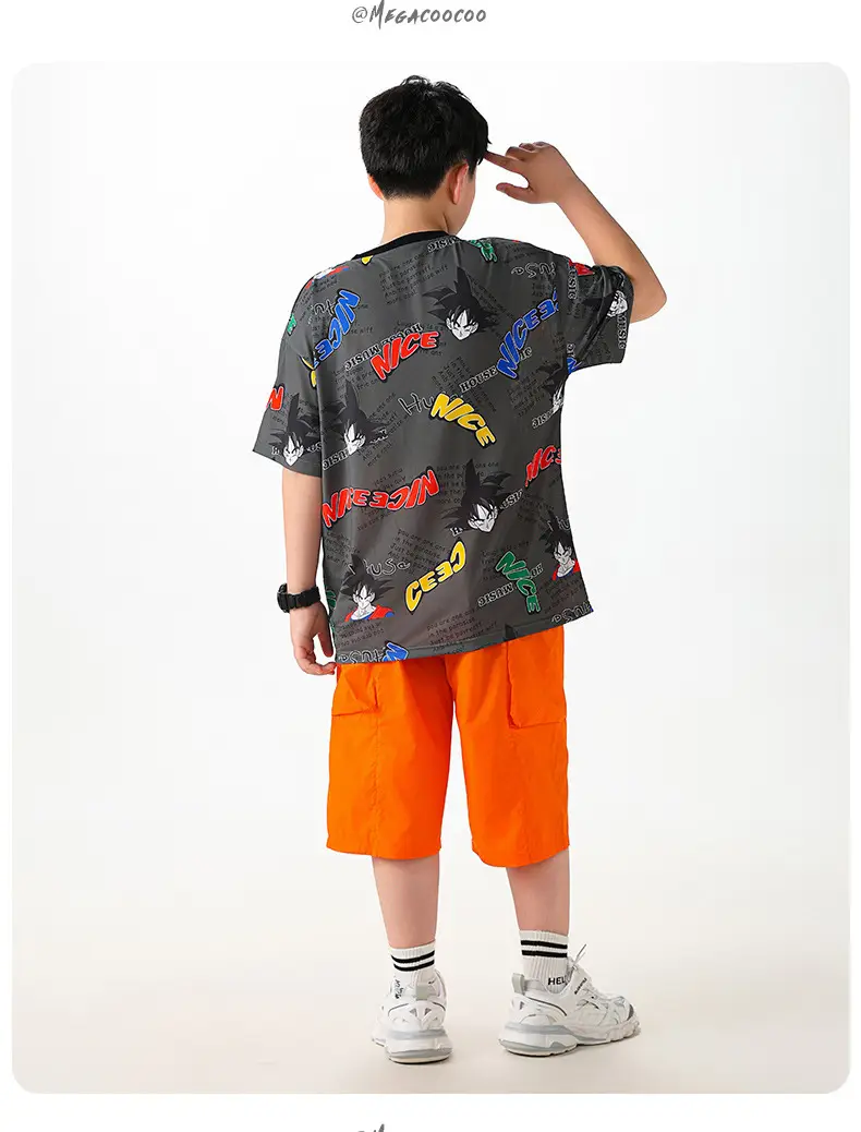 Big Sale Boys Mesh T-Shirt Shorts Set Medium Large — feature 17
