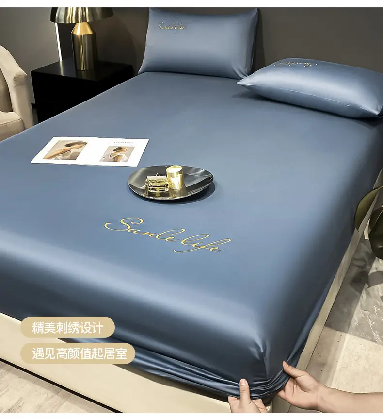 Class A antibacterial anti-mite ice silk bed hat bed hat bed cover single-piece mattress protector student dormitory single bed single bed — feature 16