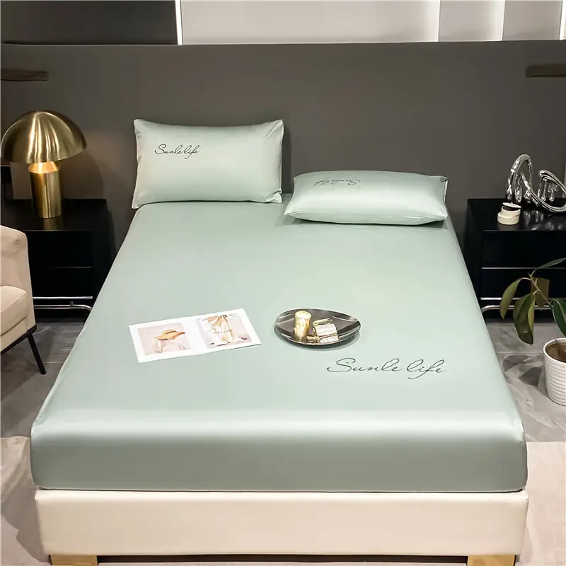 Class A antibacterial anti-mite ice silk bed hat bed hat bed cover single-piece mattress protector student dormitory single bed single bed