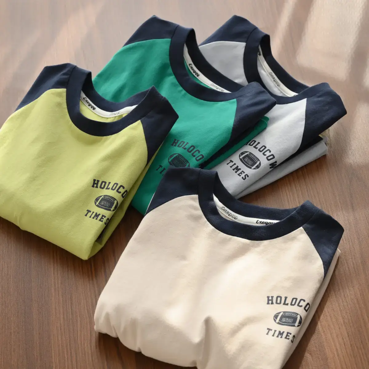 Children Cotton Long Sleeve T-Shirt Navy Beige 170L