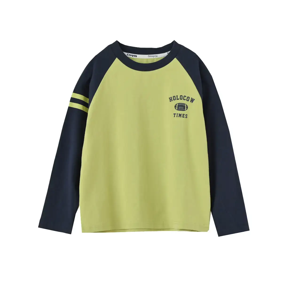 Children Cotton Long Sleeve T-Shirt Navy Beige 170L