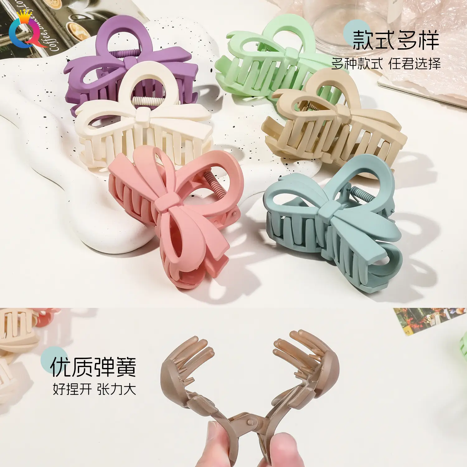 Qiyue Cross-Border Bow Hairpin Women's Clip Shark Clip — feature 25