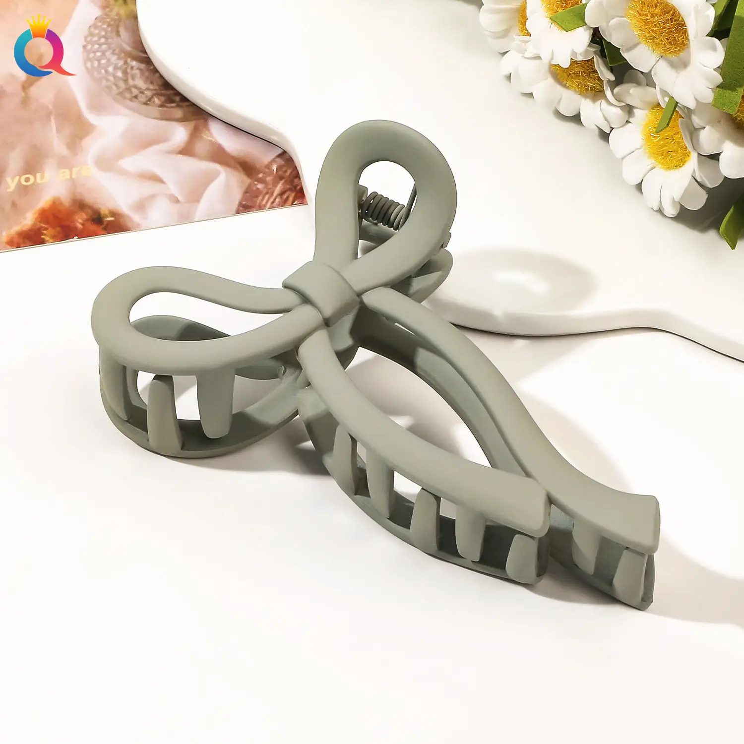 10cm bow-frosted light green