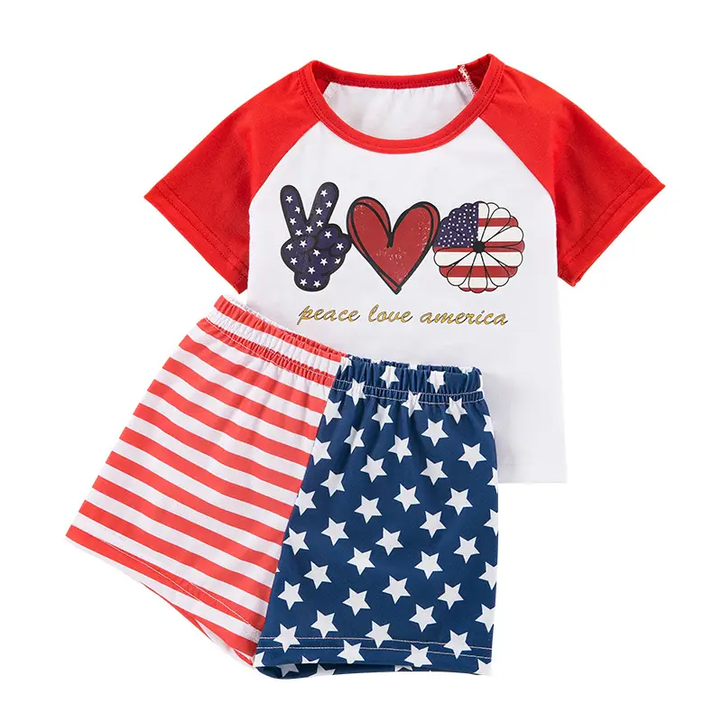 Independence Day Boys Red Star T-Shirt Shorts 2-Piece Party Dress - Image 6