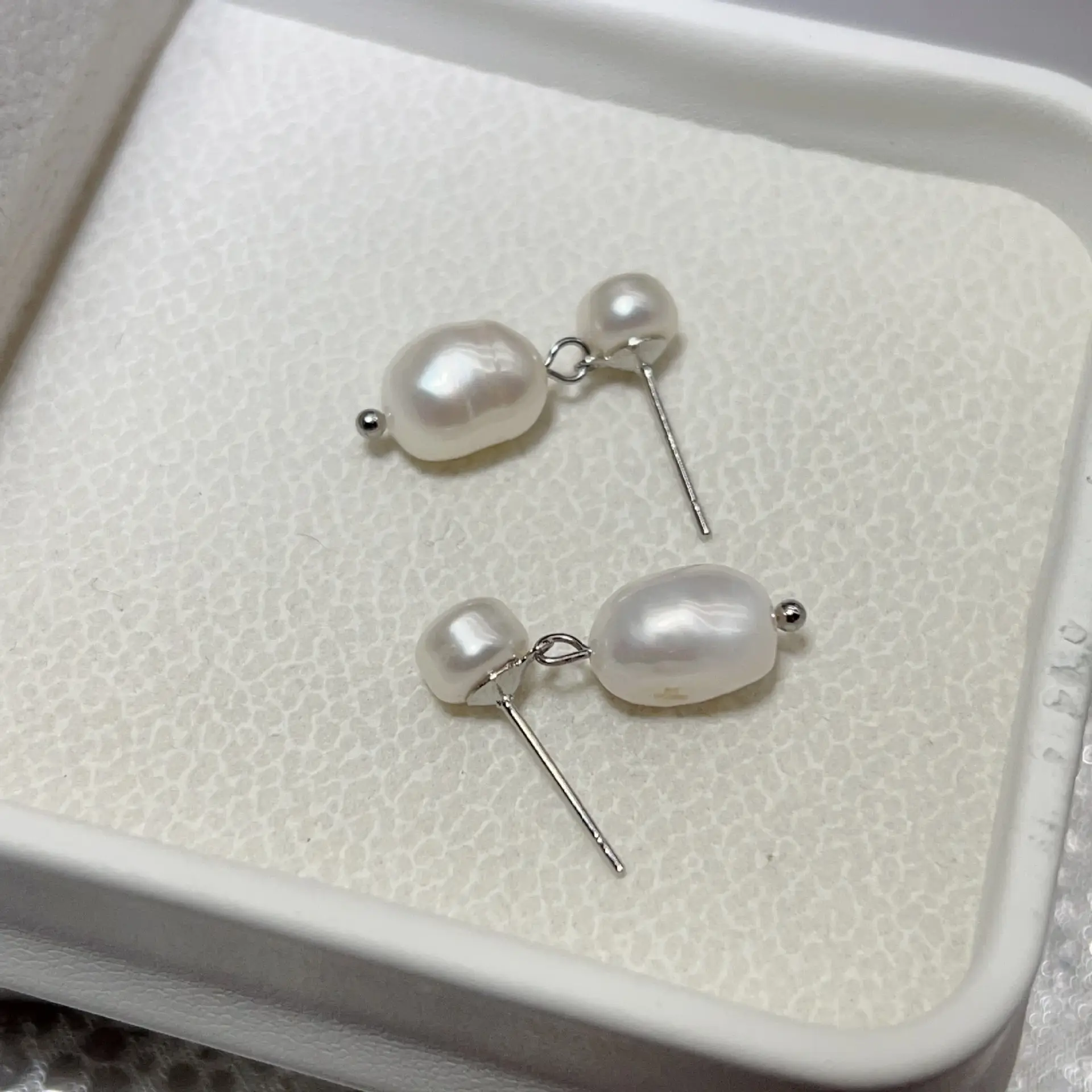 S925 Gold Plated Pearl Drop Earrings for Women