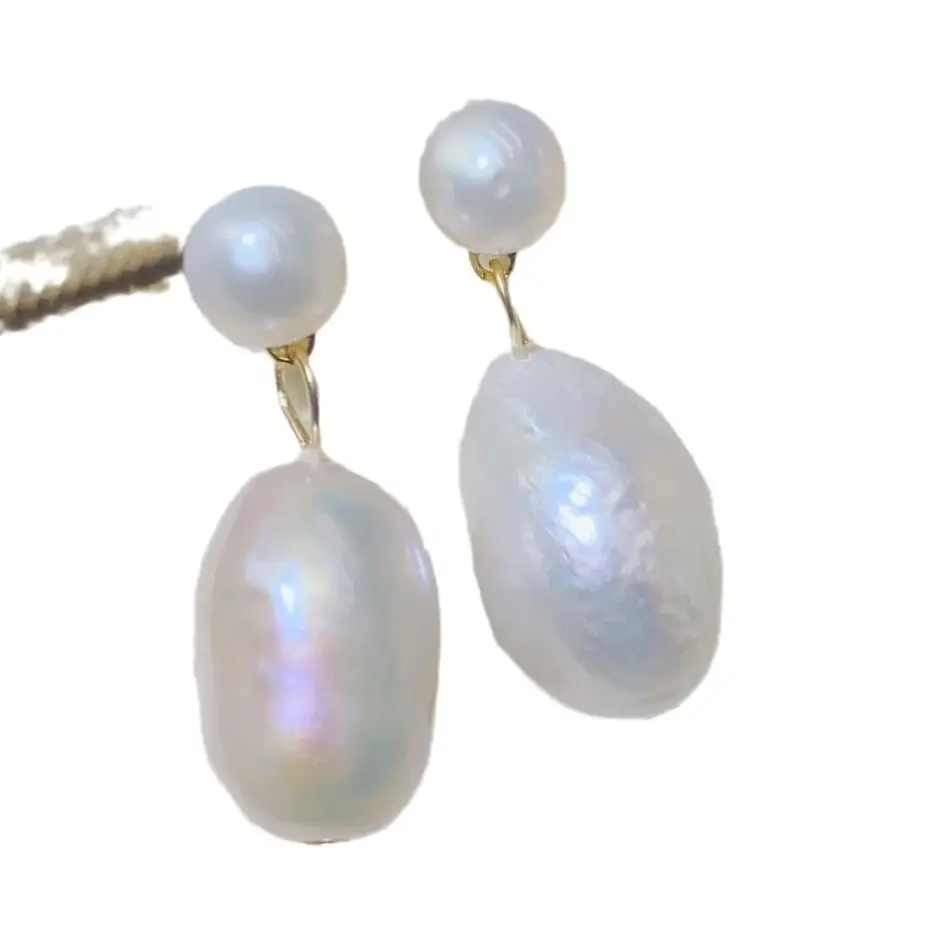 S925 Gold Plated Pearl Drop Earrings for Women