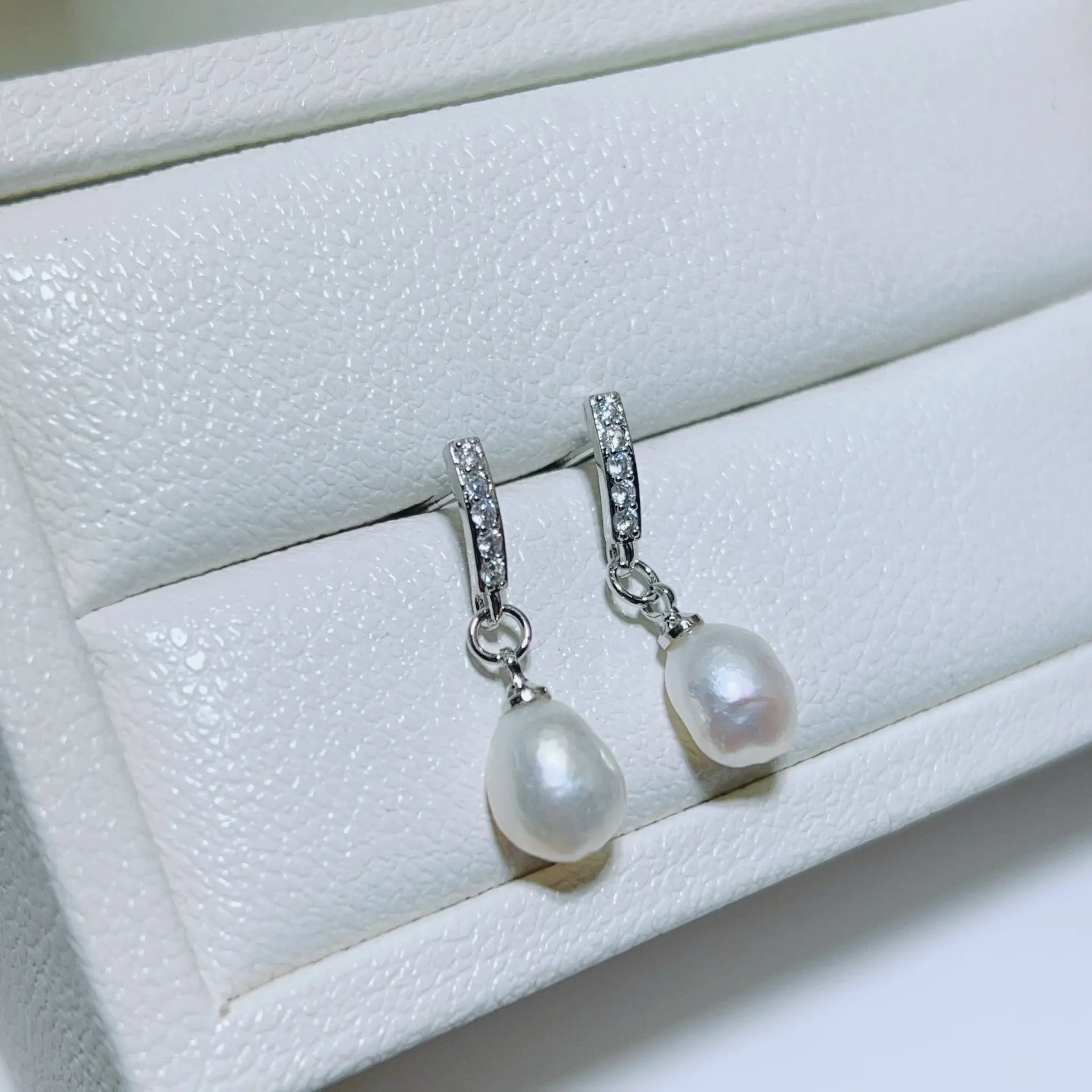 S925 Gold Plated Pearl Drop Earrings for Women