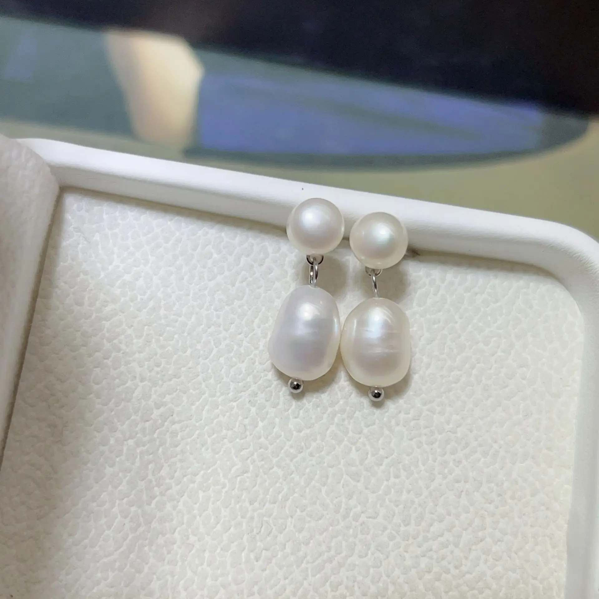 S925 Gold Plated Pearl Drop Earrings for Women