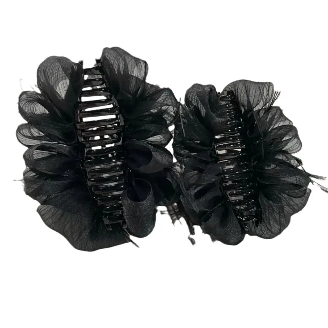 Black Feather Cloud Bubble Hair Clip for Women — feature 11