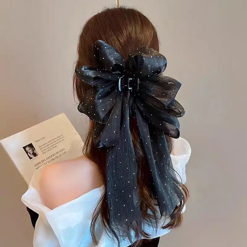 Black Feather Cloud Bubble Hair Clip for Women - Image 12
