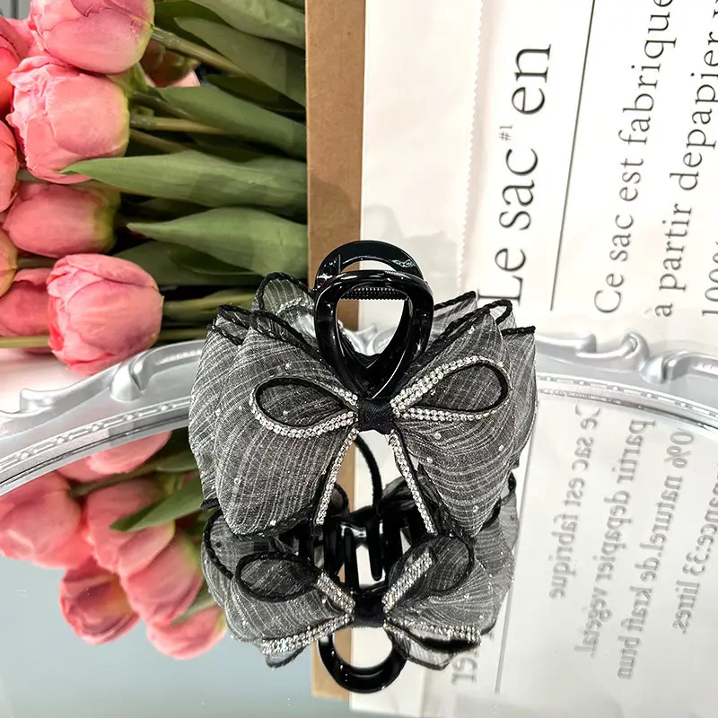Black Feather Cloud Bubble Hair Clip for Women - Image 19