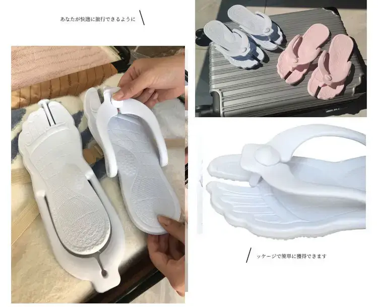Flip Flops for Men and Women Summer Wear Portable Foldable Travel Couple Bathing Slippers Soft Bottom Wear-resistant and Cool — feature 12