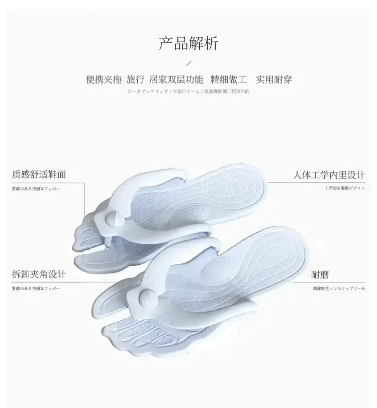 Flip Flops for Men and Women Summer Wear Portable Foldable Travel Couple Bathing Slippers Soft Bottom Wear-resistant and Cool — feature 7