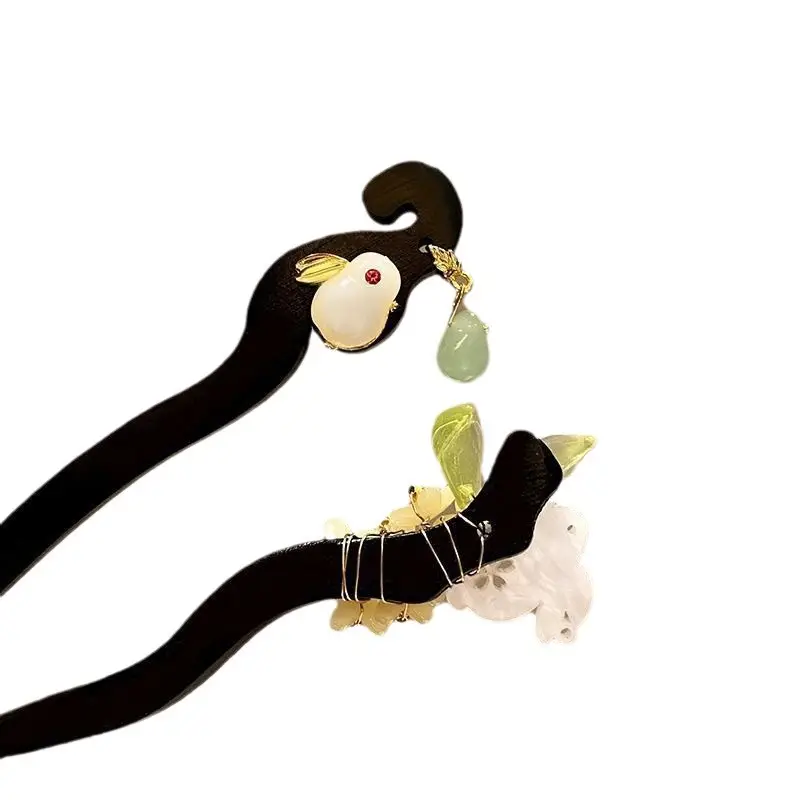 Rabbit Hairpin Set Antique Chinese Style for Women - Image 9
