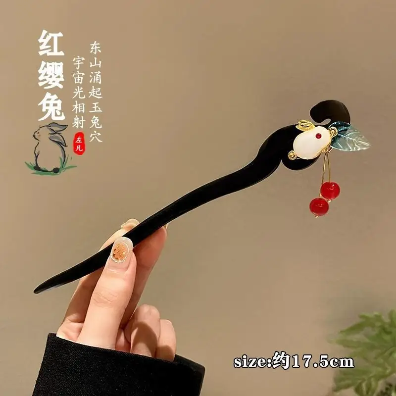 Rabbit Hairpin Set Antique Chinese Style for Women - Image 3