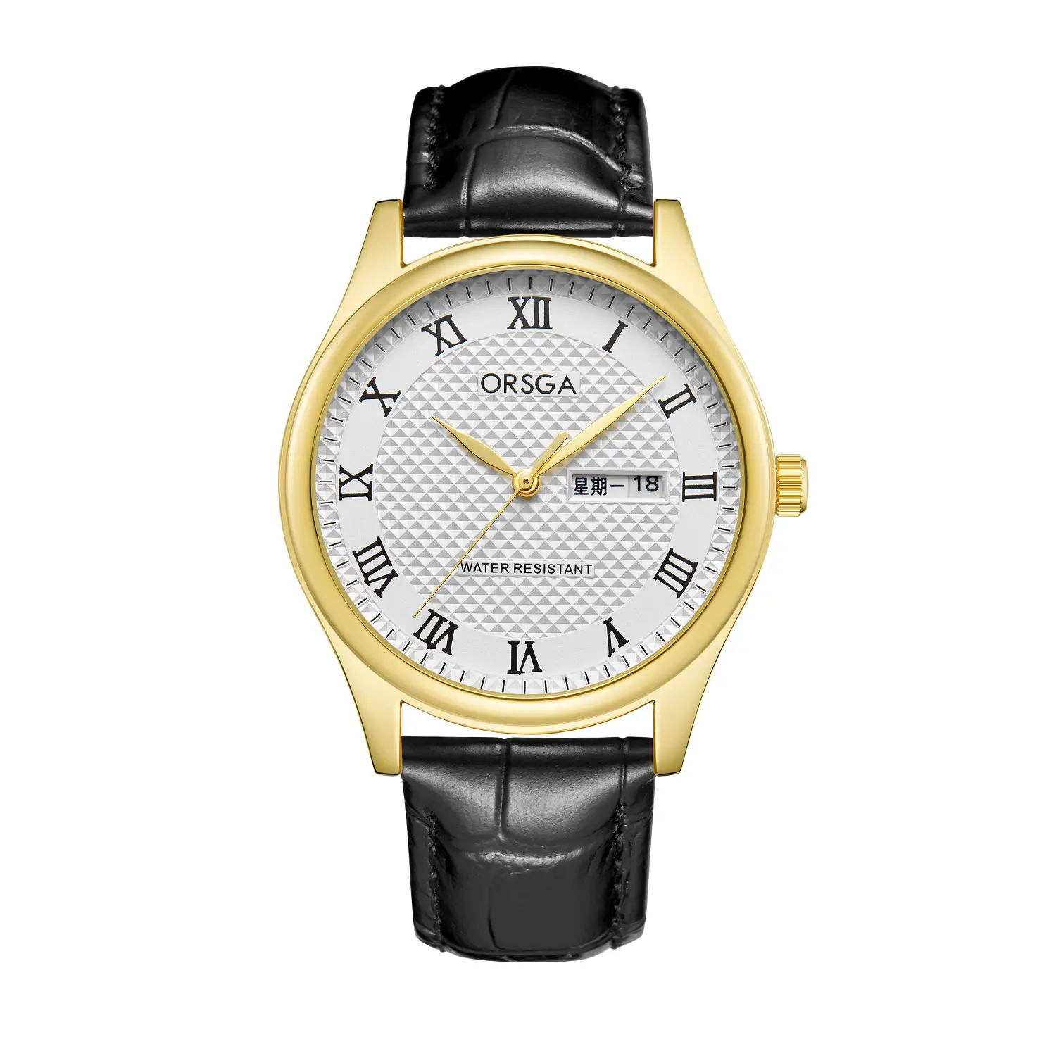 Oshga Men's Quartz Watch with Double Calendar & Navy Strap — feature 17