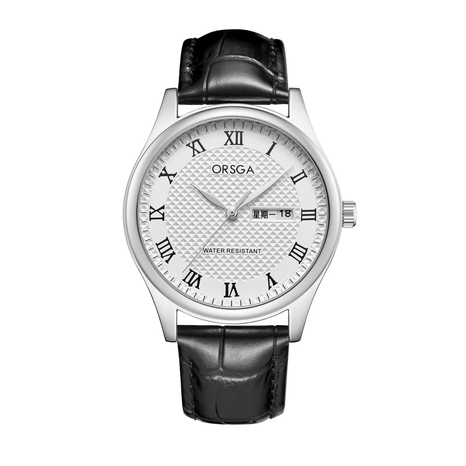 Oshga Men's Quartz Watch with Double Calendar & Navy Strap — feature 21