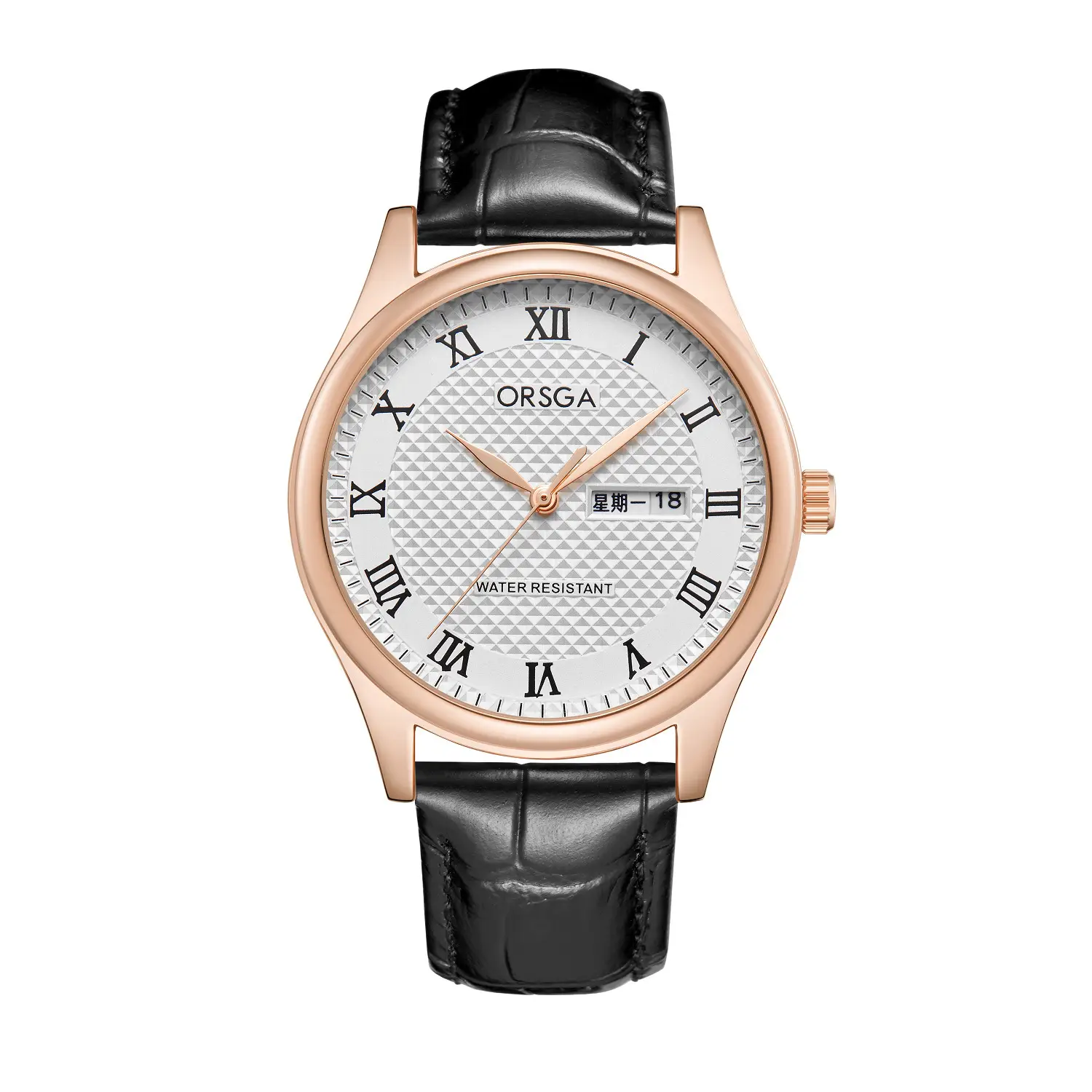 Oshga Men's Quartz Watch with Double Calendar & Navy Strap — feature 25