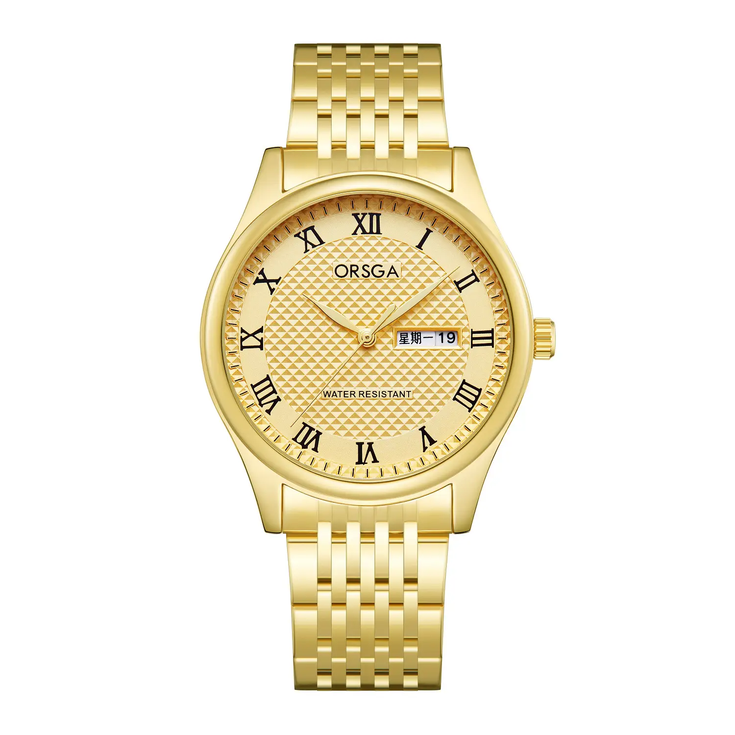 Oshga Men's Quartz Watch with Double Calendar & Navy Strap — feature 7